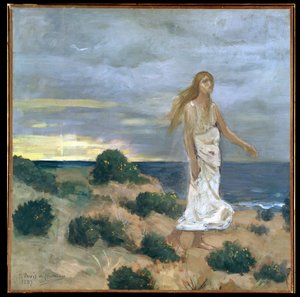 海沿いの女、1887 作： Pierre Puvis de Chavannes